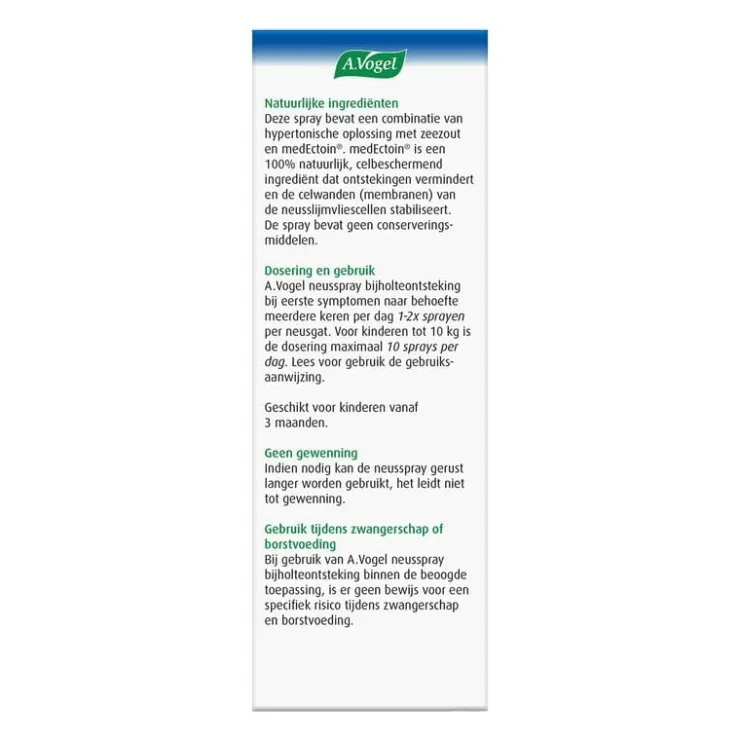 A.Vogel A. Vogel Neusspray Bijholte Ontsteking Eerste Symptomen 20 ML