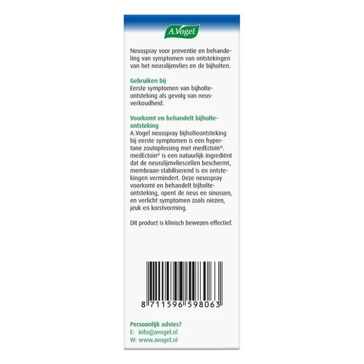 A.Vogel A. Vogel Neusspray Bijholte Ontsteking Eerste Symptomen 20 ML
