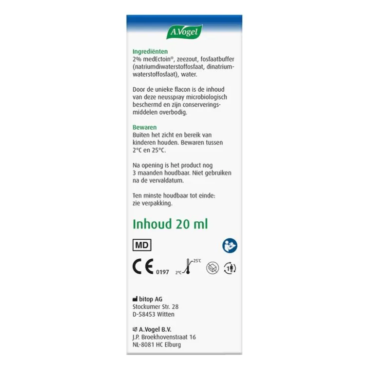 A.Vogel A. Vogel Neusspray Bijholte Ontsteking Eerste Symptomen 20 ML