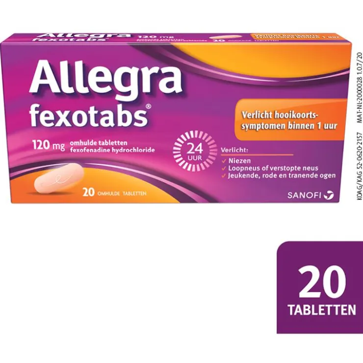 Allegra Fexotabs Hooikoortstabletten 20 stuks