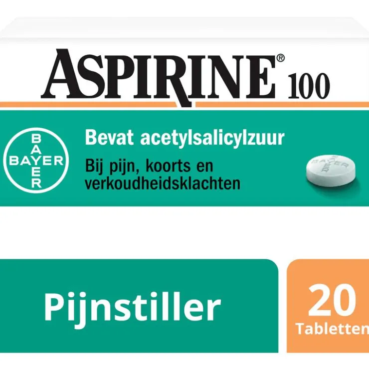 Aspirine 100 mg helpt bij pijn 20 tabletten