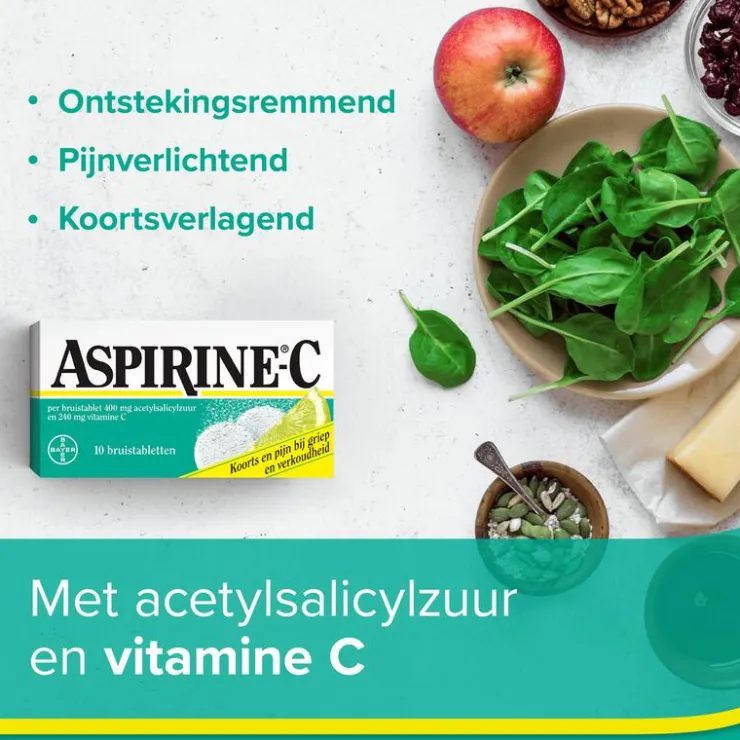 Aspirine C Bruis 400 mg bij griep en verkoudheid 10 tabletten