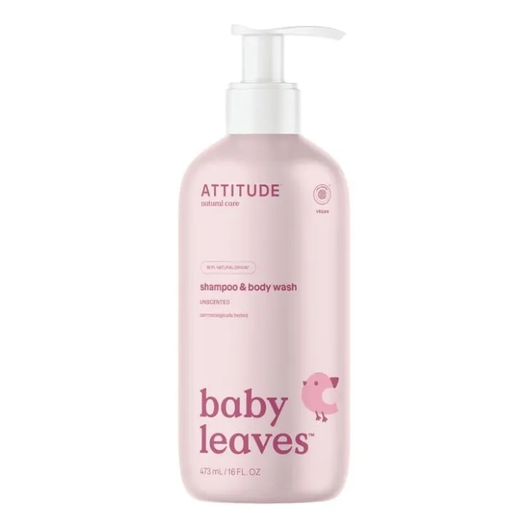 Attitude Baby Leaves 2-in-1 Shampoo & Body Wash Unscented 473 ML