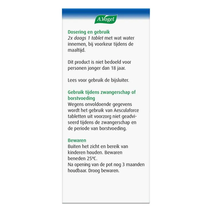 A.Vogel Aesculaforce bij Spataderen & Zware Benen tabletten 50 stuks