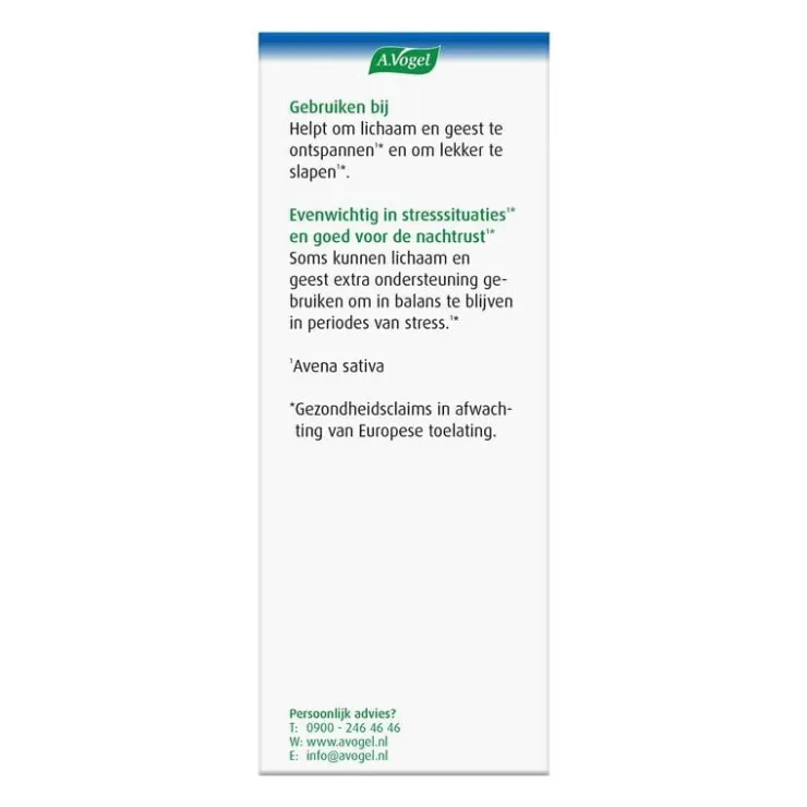 A.Vogel Avena Sativa Evenwichtig in Stresssituaties1* Druppels 100 ML