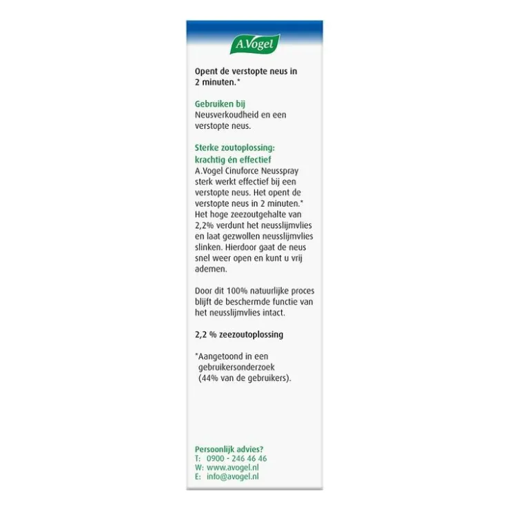 A.Vogel Cinuforce Neusspray Sterk bij Neusverkoudheid Spray 20 ML