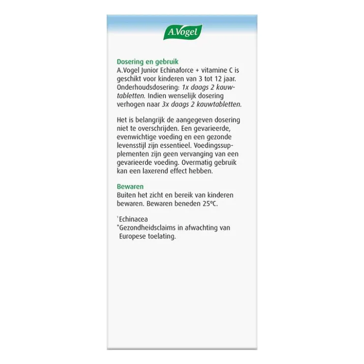 A.Vogel Echinaforce Junior met Vitamine C Weerstand1* Kauwtabletten 80 stuks