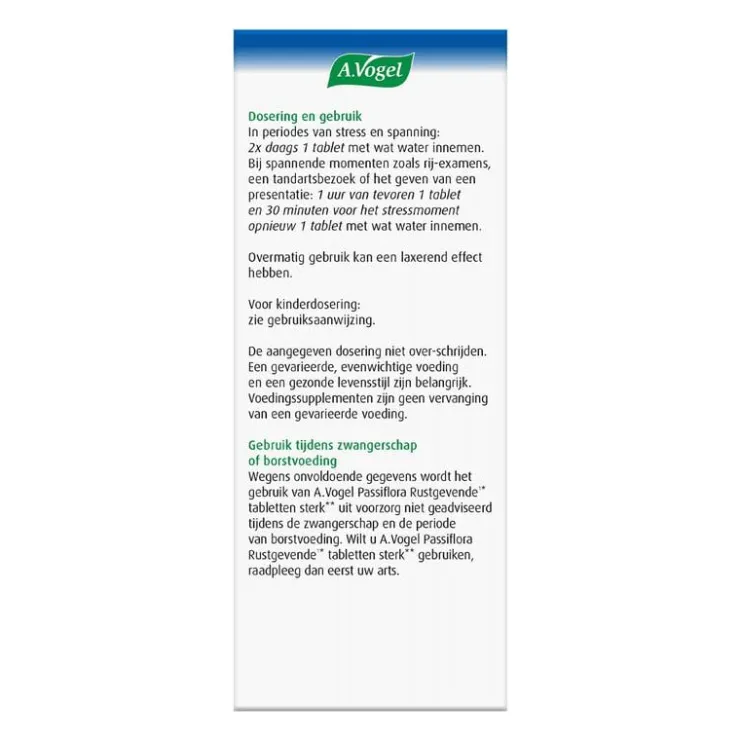 A.Vogel Passiflora Rustgevende Tabletten Bij Stressmomenten 30 stuks