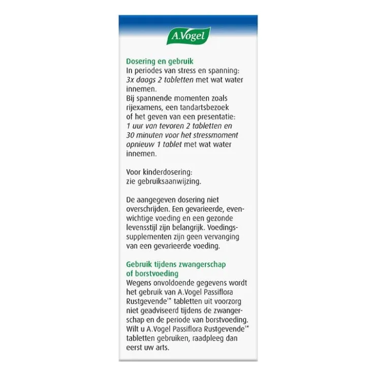 A.Vogel Passiflora Rustgevende1* Tabletten Helpt Bij Stressmomenten1* 80 stuks
