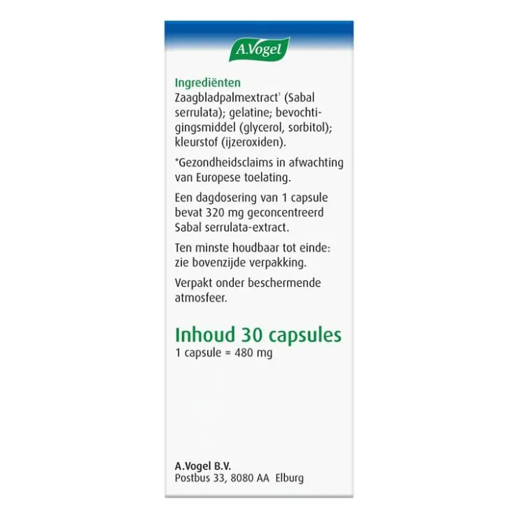 A.Vogel Prostaforce Helpt om Normaal te Blijven Plassen1* Capsules 30 stuks