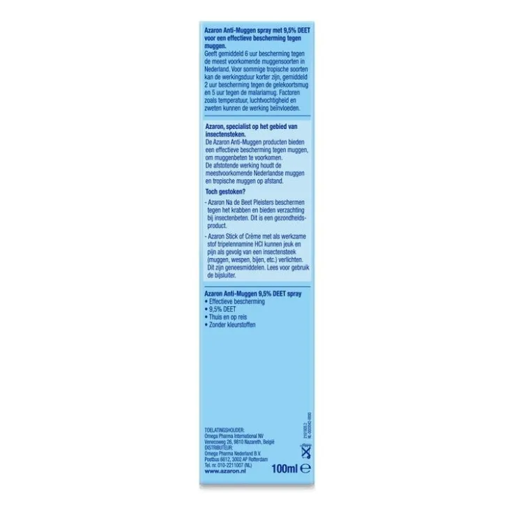 Azaron Anti-Muggen 9,5% DEET Spray 100 ML