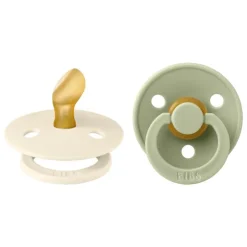 Bibs Anatomische Fopspeen Two Pack Natuurlijk Rubber Ivory/Sage Maat 1