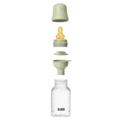 Bibs Babyfles 150 ML Sage met Latex speen en opvouwbaar trechtertje
