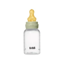 Bibs Babyfles 150 ML Sage met Latex speen en opvouwbaar trechtertje