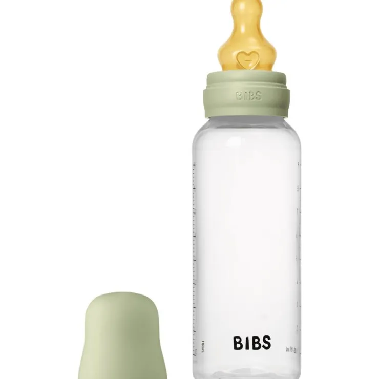 Bibs Babyfles 270 ML Sage met Latex speen en opvouwbaar trechtertje