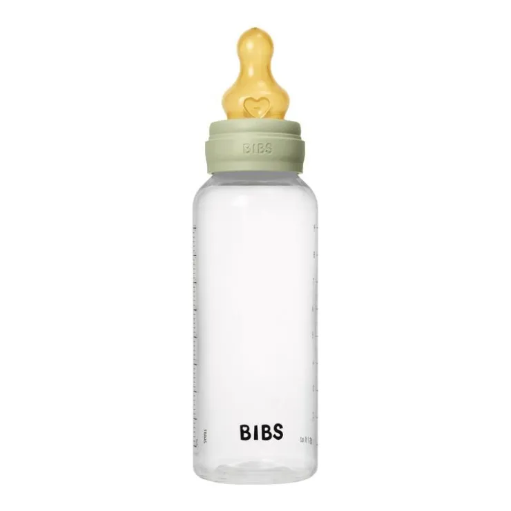 Bibs Babyfles 270 ML Sage met Latex speen en opvouwbaar trechtertje