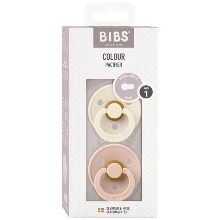 Bibs Fopspeen Two Pack Natuurlijk Rubber Ivory/Blush Maat 1