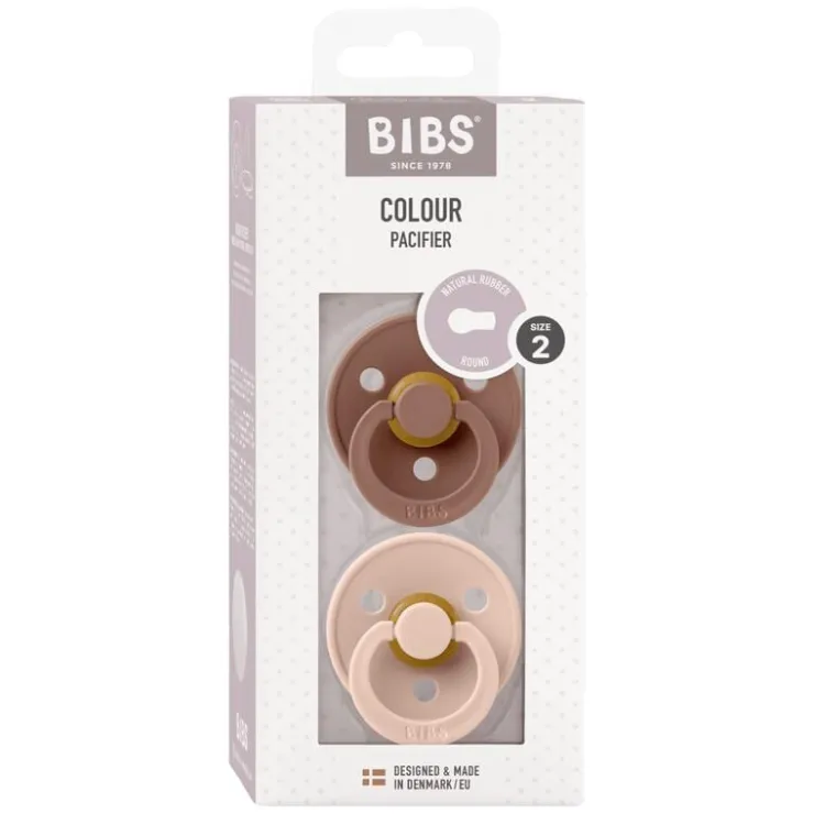 Bibs Fopspeen Two Pack Natuurlijk Rubber Woodchuck/Blush Maat 2