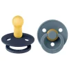Bibs Fopspeen Two Pack Natuurlijk Rubber Deep Space /Petrol Maat 2
