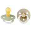 Bibs Glow in the dark Fopspeen Two Pack Natuurlijk Rubber Sage/Vanilla Maat 1