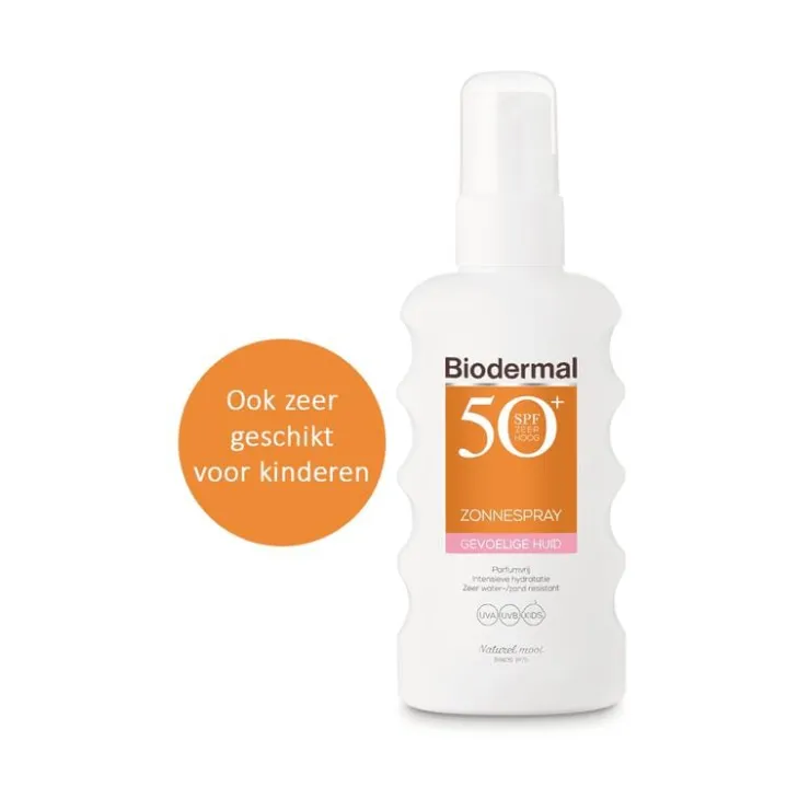 Biodermal Gevoelige Huid Zonnebrand Spray SPF50+ 175 ML