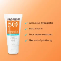Biodermal Hydra Plus Zonnecrème Gezicht SPF50+ 50 ML