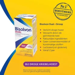 Bisolvon Dual Siroop, Bij Droge Hoest En Keelirritatie 100 ML