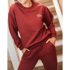 Splendid Bo Wilkes Sweater Burgundy Maat S/M