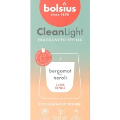 Bolsius Navulling Clean Light pack 2 Bergamot / Neroli