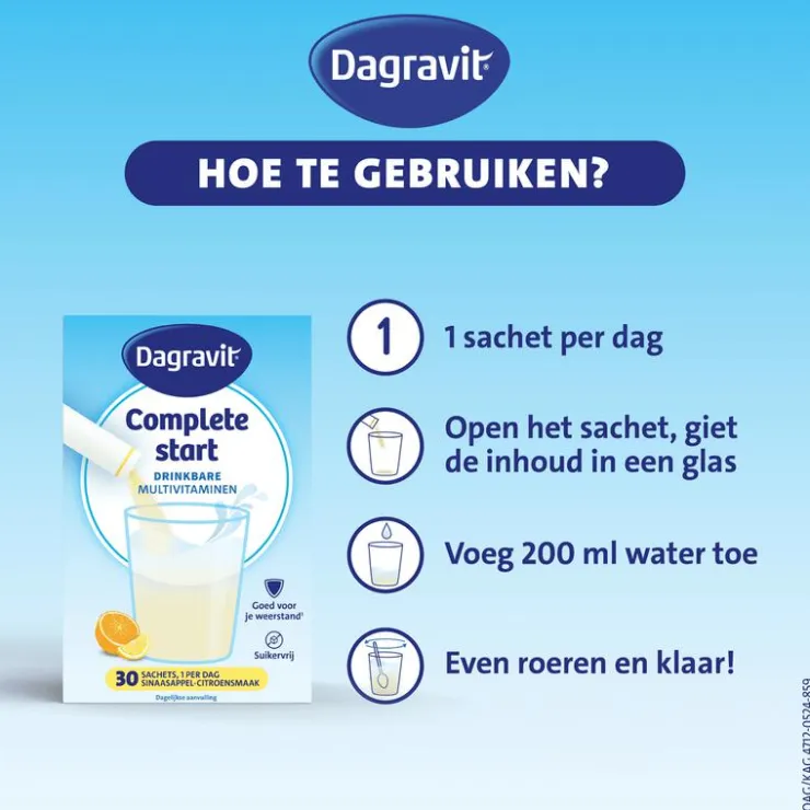 Dagravit Complete Start Kids Multivitamine Citroen 30 stuks