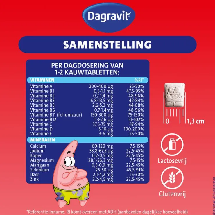 Dagravit Kids Multivitaminen Xtra 6-12 jaar 60 stuks