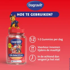 Dagravit Kids Xtra Paw Patrol 3-5 jaar 60 gummies