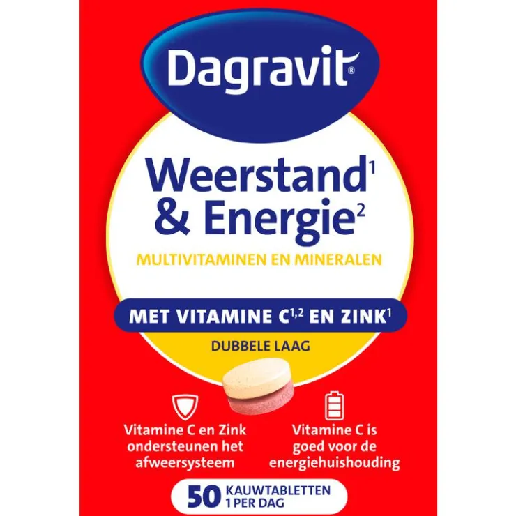 Dagravit Totaal 30 Weerstand & Energie 50 kauwtabletten