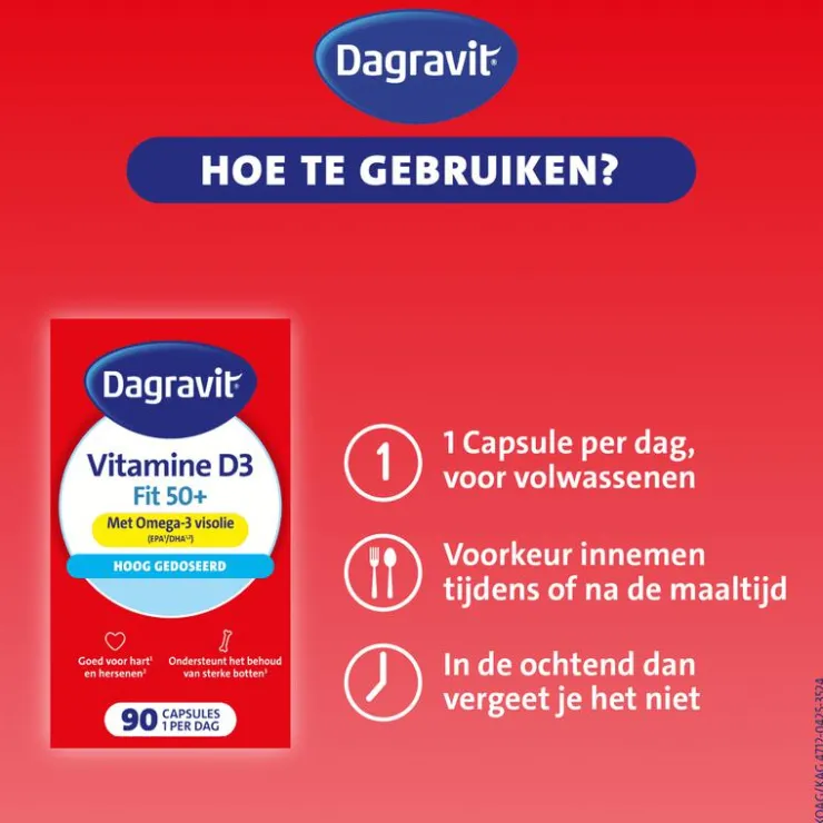 Dagravit Vitaal 50+ Vitamine D + Omega-3 Visolie 90 capsules