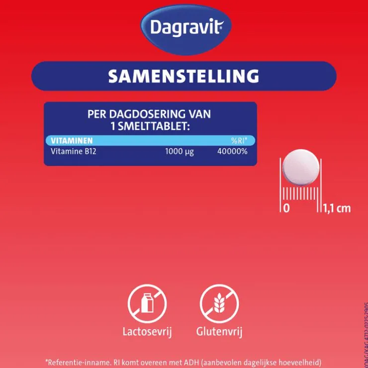 Dagravit Vitamine B12 1000μg 100 smelttabletten
