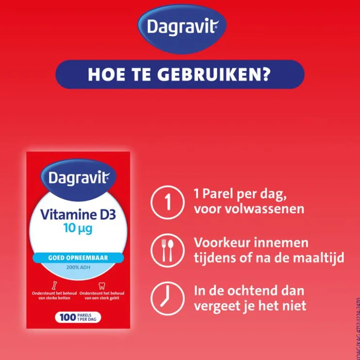 Dagravit Vitamine D pearls 10 μg 100 parels