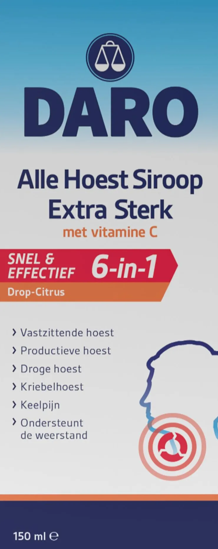 Daro Alle Hoest Siroop Extra Sterk Met Vitamine C 150 ML
