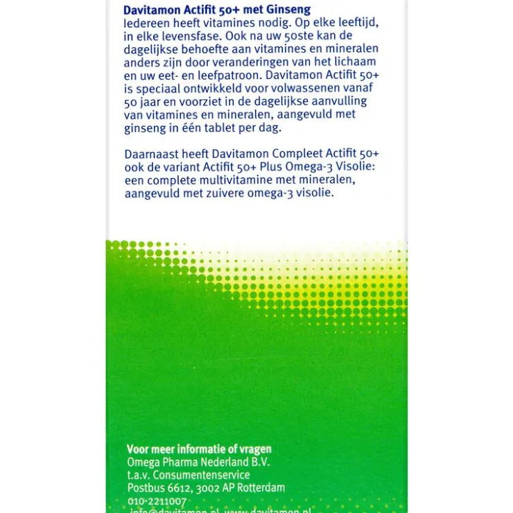 Davitamon Actifit 50+ Multivitamine met Ginseng 90 Tabletten