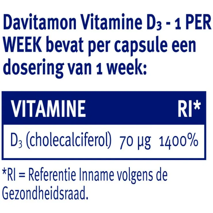 Davitamon D3 1 Per Wk - 100% Plantaardig