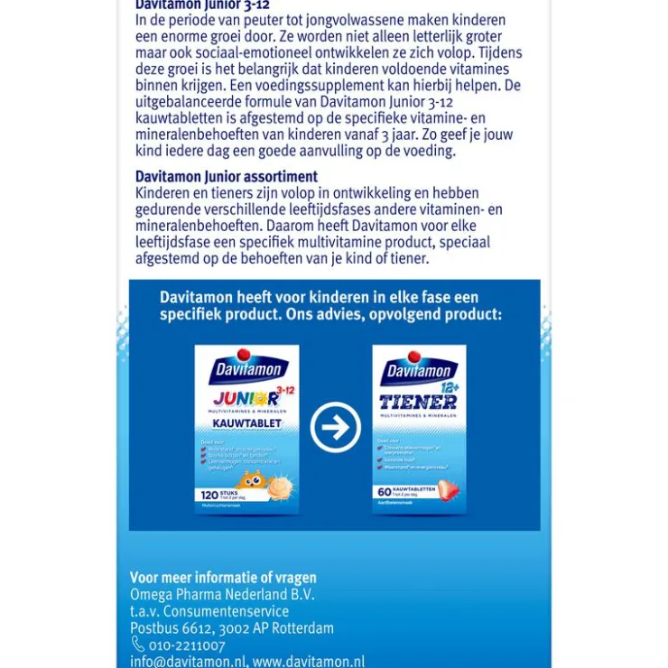 Davitamon Junior 3+ Kauwvitamines Multifruit
