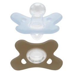 Difrax Fopspeen Natural 0-6 Maanden Lichtblauw/Beige BPA-vrij