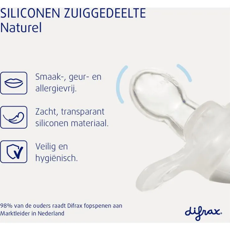 Difrax Fopspeen Naturel Pink Opal 18 Maanden