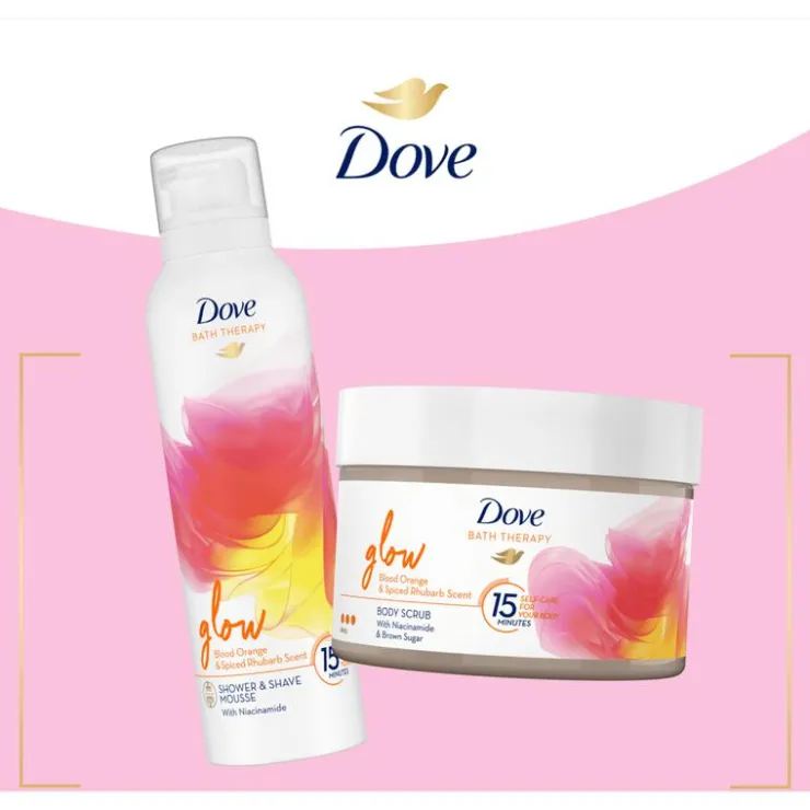 Heren Dove Bath Therapy Glow Douche- & Scheerschuim 200 ml