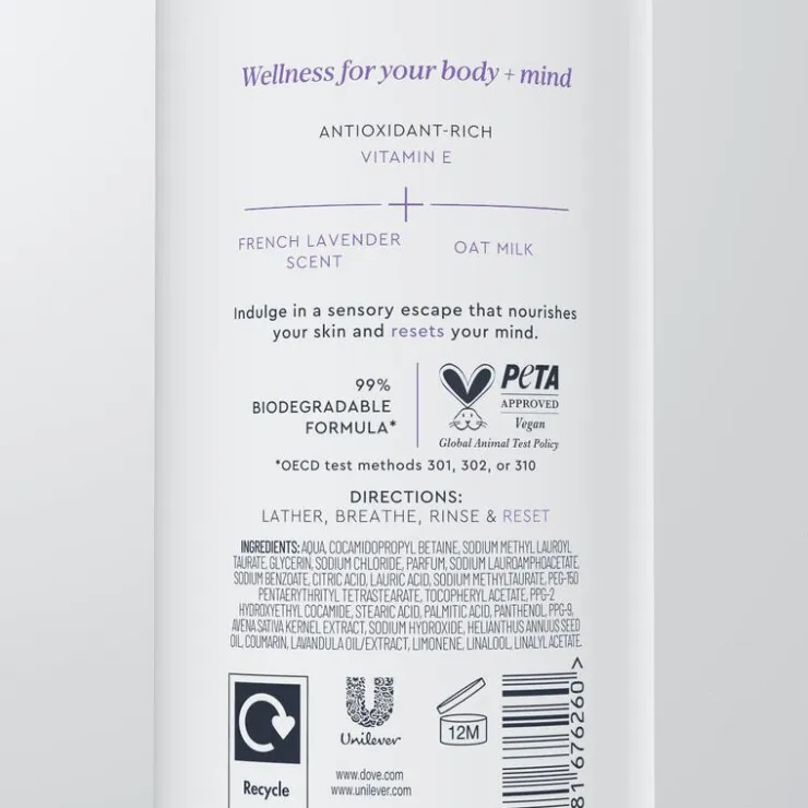 Dove Body+Mind Lavender & Oat Milk Body Wash 350 ML