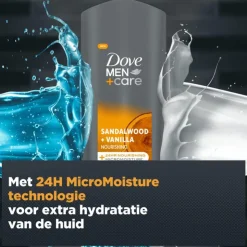 Dove Men+Care Sandalwood & Vanilla Showergel 250 ML