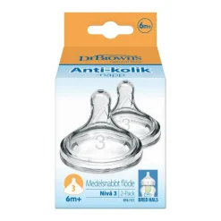 Dr. Brown's Dr. Brown’s Flesspeen 6+ Maanden Fase 3 Brede Halsfles 2 stuks