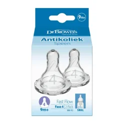 Dr. Brown's Dr. Brown’s Flesspeen 9+ Maanden Fase 4 Smalle Halsfles 2 stuks