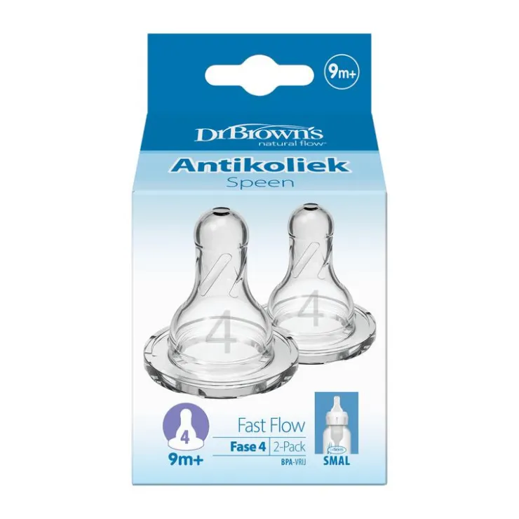 Dr. Brown's Dr. Brown’s Flesspeen 9+ Maanden Fase 4 Smalle Halsfles 2 stuks