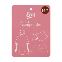 Etos 3 in 1 regenponcho roze bruin