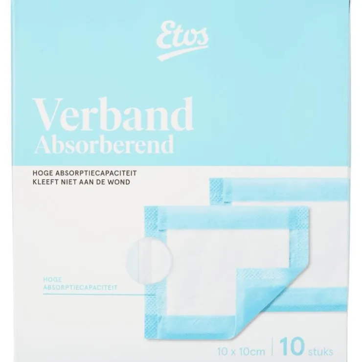 Etos Absorberend verband 10 x 10 CM 10 stuks